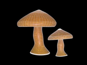 버섯 1 3D 모델