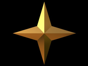 4 point star 3D Model