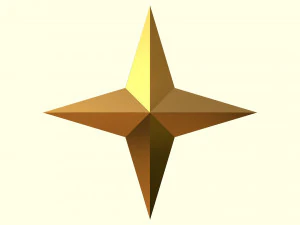 estrella de 4 puntas Modelo 3D