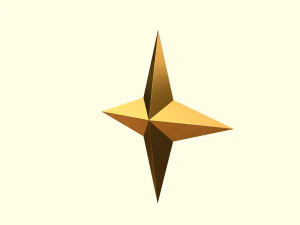 estrella de 4 puntas Modelo 3D