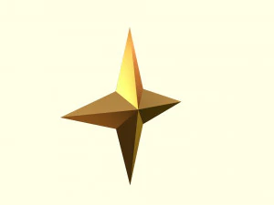 estrella de 4 puntas Modelo 3D