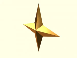 estrella de 4 puntas Modelo 3D