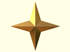 estrella de 4 puntas Modelo 3D