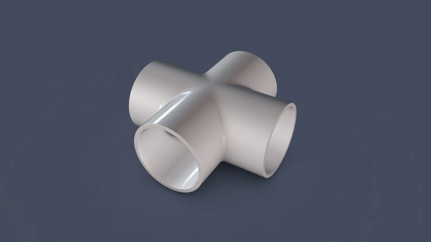4 way pipe connector 3D Model .c4d .max .obj .3ds .fbx .stl .blend 