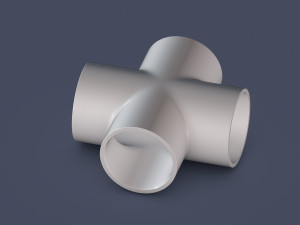 4 way pipe connector 3D Model