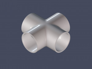 4 way pipe connector 3D Model