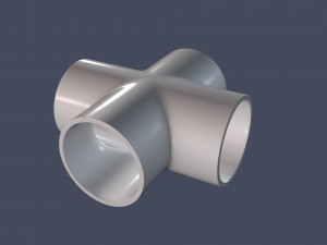 4 way pipe connector 3D Model