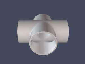 4 way pipe connector 3D Model