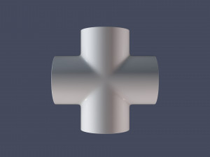 4 way pipe connector 3D Model