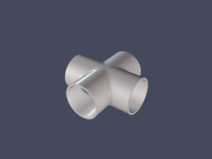 4 way pipe connector 3D Model