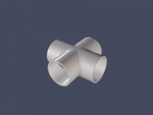 4 way pipe connector 3D Model
