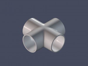 4 way pipe connector 3D Model