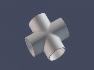 4 way pipe connector 3D Model