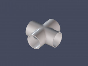 4 way pipe connector 3D Model