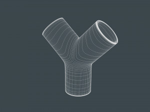 45 degree - pipe connector 3D Model