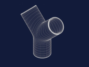 45 degree - pipe connector 3D Model