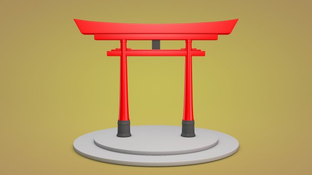 japanese torii gate 3D 模型 .c4d .max .obj .3ds .fbx .stl .blend 