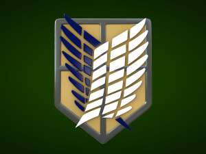 attack on titan - wings of freedom logo 3D Model