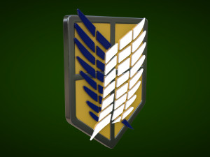 attack on titan - wings of freedom logo 3D Model