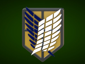 attack on titan - wings of freedom logo 3D Model