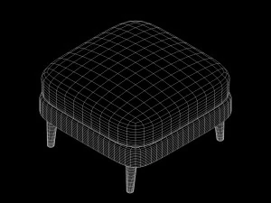 ottoman - leather 3D Model