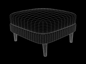 ottoman - leather 3D Model