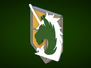 attack on titan - military police - logo 3D Model