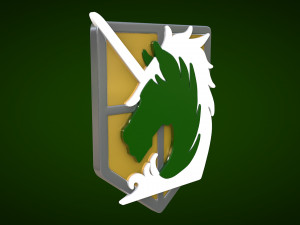 attack on titan - military police - logo 3D Model