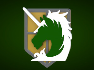 attack on titan - military police - logo 3D Model