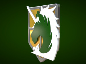 attack on titan - military police - logo 3D Model