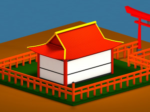 Japanese Shrine 3D Model