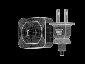 Electrical Plug and Socket - Type A 3D Model