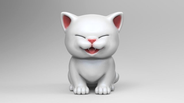 cute kitten v2 stl 3d print model Modèle 3D .c4d .max .obj .3ds .fbx .stl .blend 