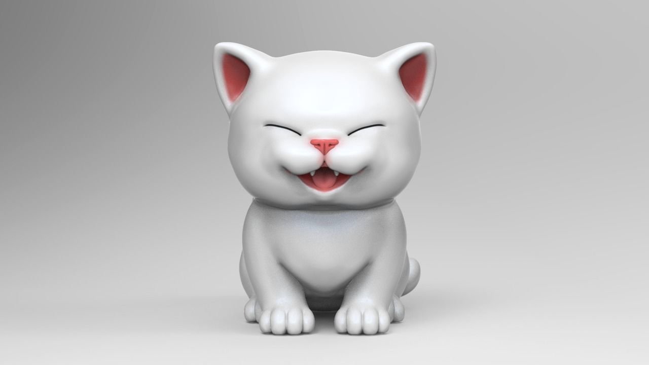 cute kitten v2 stl 3d print model 3D Model in Cat 3DExport