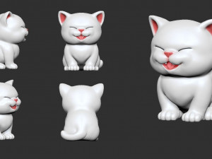 cute kitten v2 stl 3d print model Modèle 3D