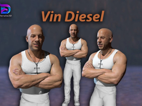 Vin Diesel Fast 3D STL File 3D Printer Action 3D Print Gift Anime Movie Lover Game Custom 3D-Druckmodell