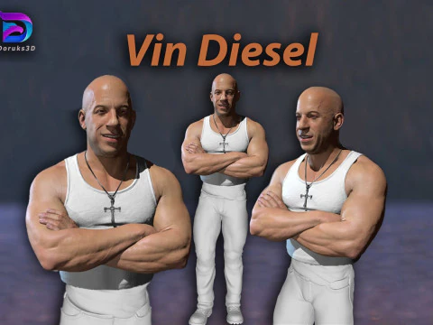 Vin Diesel Fast 3D STL-bestand 3D-printeractie 3D Print Gift Anime Movie Lover Game Custom 3D printmodel