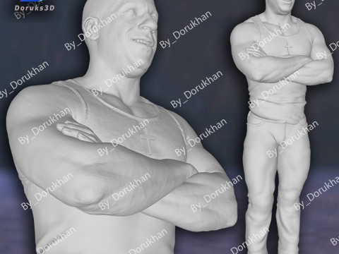 Vin Diesel Fast 3D STL File 3D Printer Action 3D Print Gift Anime Movie Lover Game Custom 3D Print Model