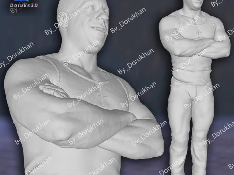 Vin Diesel Fast 3D STL File 3D Printer Action 3D Print Gift Anime Movie Lover Game Custom 3D Print Model