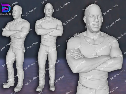 Vin Diesel Fast 3D STL File 3D Printer Action 3D Print Gift Anime Movie Lover Game Custom 3D Print Model