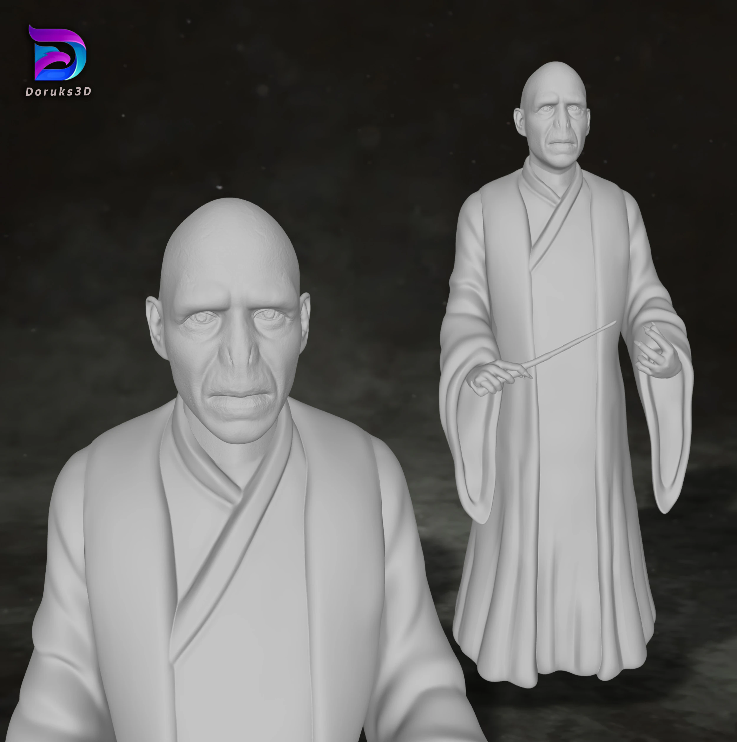 Harry Potter Lord Voldemort Legend STL Print Gift Movie Lover Game Figurine d'action personnalis&eacute;e Modèles 3D en vedette .c4d .max .obj .3ds .fbx .stl .blend 
