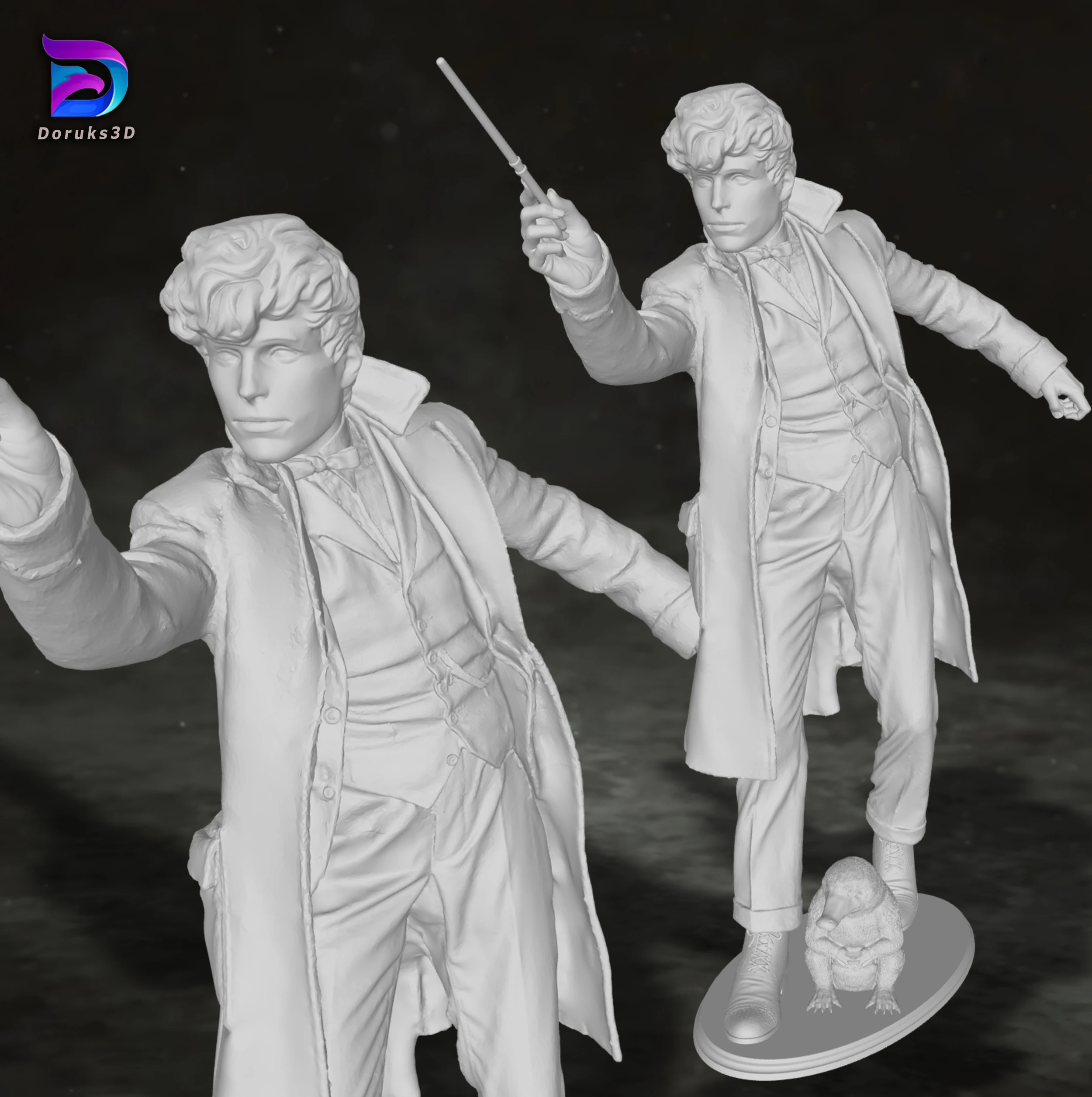 Newt Scamander Eddie Redmayne Fantastic Beasts Harry Potter Action Figures Custom 3D print model 3D Print Model .c4d .max .obj .3ds .fbx .stl .blend 