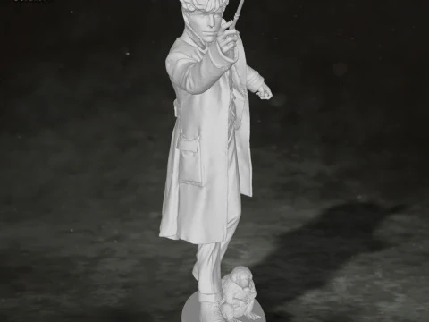 Newt Scamander Eddie Redmayne Fantastic Beasts Harry Potter Action Figures Custom 3D print model 3D Print Model