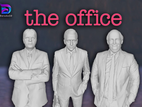 The Office 3 Pack Michael Scott Dwight Schrute Kevin Malone Action Figures Custom 3D print model 3D Print Model