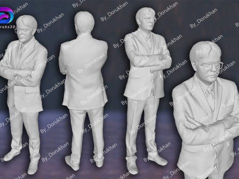 The Office 3 Pack Michael Scott Dwight Schrute Kevin Malone Action Figures Custom 3D print model 3D Print Model