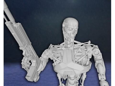 Terminator Genysis T-800 Endoskeleton Super Classic Hero Movie Custom Action Figure Modelo de Impressão 3D