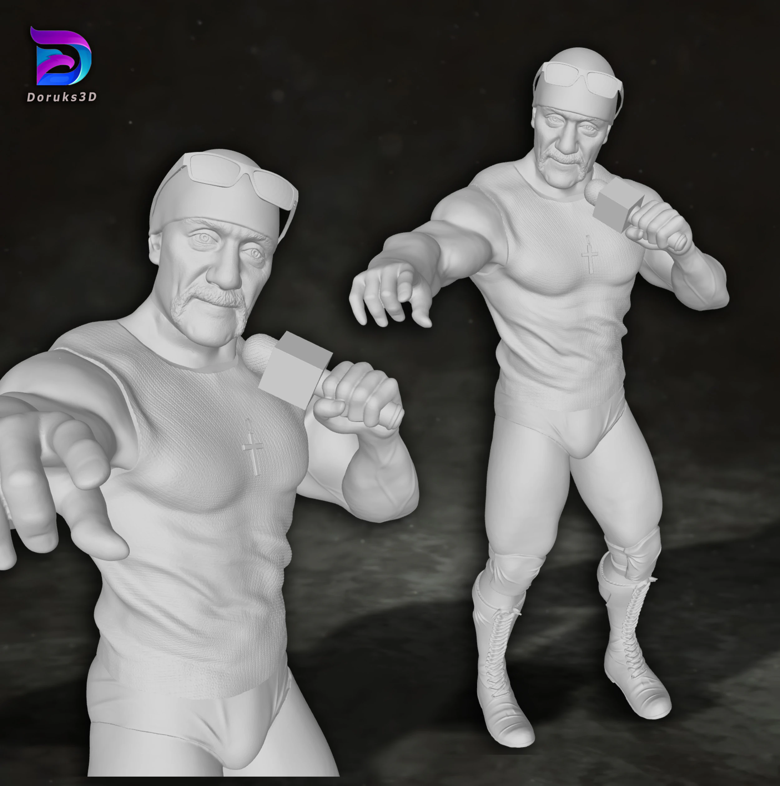 Hulk Hogan wrestling wrestler king legend Action Figures Custom 3D Print Model 3D Print Model .c4d .max .obj .3ds .fbx .stl .blend 