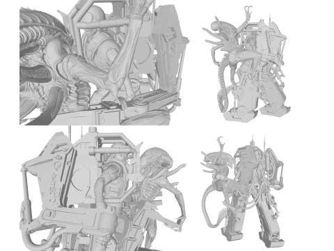 Alien Hudson Hicks Facehugger Ellen Ripley Newt Diorama Action Figures Custom 3D print model 3D Print Model