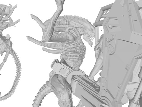Alien Hudson Hicks Facehugger Ellen Ripley Newt Diorama Action Figures Custom 3D print model 3D प्रिंट मॉडल