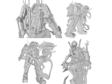 Alien Hudson Hicks Facehugger Ellen Ripley Newt Diorama Action Figures Custom 3D print model 3D Print Model